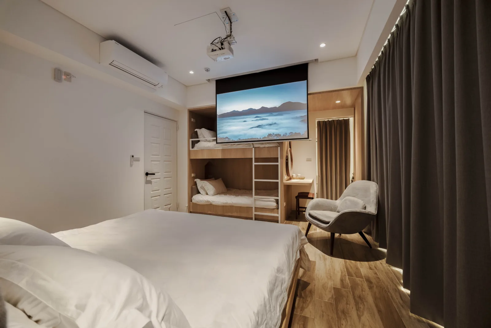 Room 203, a Quad Room with a mini cinema
